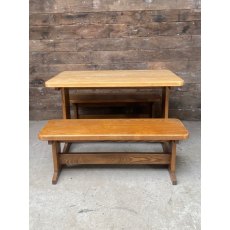 20th Century Solid Pine Dining Table & Benches
