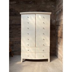 Vintage Rustic Painted Bow Fronted Cupboard