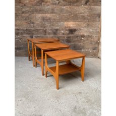 Mid Century 60's Teak Nest Of Coffee Tables