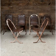 Unusual & Rare Mid-Century Metal Frame Stacking Chairs