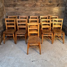 Quality Antique 19th Century Elm Chapel Chairs