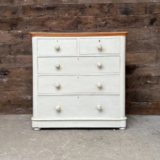 Antique Painted Flame Mahogany Chest Of Drawers