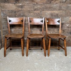 Antique Art & Crafts Elm Chapel Chairs