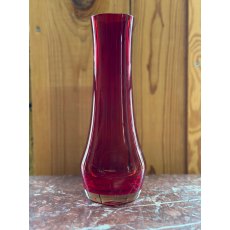 Mid Century Scandinavian Riihimake Red Glass Vase