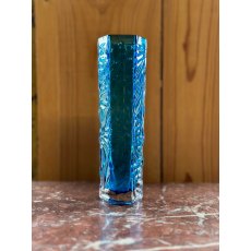 Vintage Mid Century Japanese Blue Glass Vase