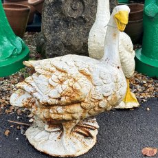 Painted Cast Iron Duck Statue