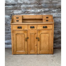 Impressive Art Nouveau Stripped Pine Sideboard