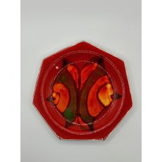 Vintage Poole Pottery Delphis Heptagon Pin Dish 6"