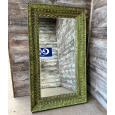 Large Finely Carved Vibrant Painted Teak Mirror
