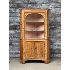 Antique Georgian English Stripped Pine Corner Cupboard