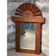 Vintage 20th Century Art Deco Style Oak Mirror