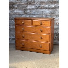 Antique 19th Century Waxed Pine Country Chest of Drawers