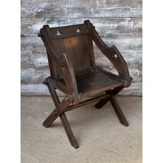 Antique Stained English Oak Glastonbury Chair c1900