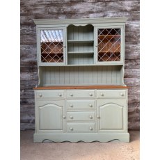 Large Painted Pine Glazed Dresser