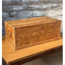 Antique Victorian Stripped Pine Rustic Blanket Box