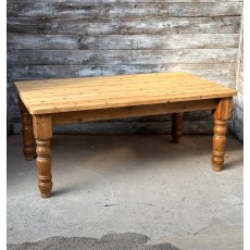 Vintage Large Solid Pine Dining Table