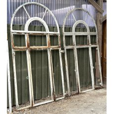 Reclaimed 1930's Large Galvanised Cast Iron Arched Window Frames