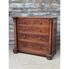 Imposing Antique Neoclassical Style Mahogany Chest Of Drawers