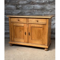 Vintage Early 20th Century Rustic Waxed Pine Cupboard