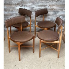 Retro G-Plan Teak Framed Upholstered Dining Chairs