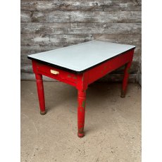 Unusual Painted Victorian Tin Topped Table