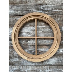 Round Oak Wooden Window (755mm Opening)