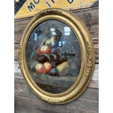 Antique 19th Century Oil On Canvas Still Life