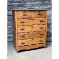 Vintage 1930's Hardwood Tall Chest Of Drawers