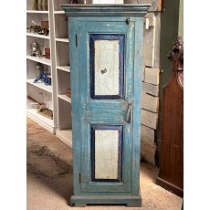Fabulous Narrow & Tall Rustic Painted Teak Cupboard