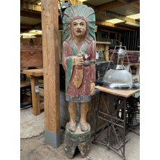 Vtg Hand Carved & Painted Native With A Slightly Confused Expression