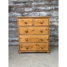 Vintage Small Waxed Pine Chest Of Drawers
