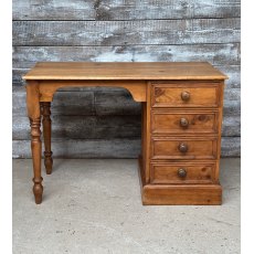 Vintage Waxed Pine Kneehole Desk