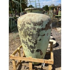 Massive Antique Rustic Painted Clay Pot