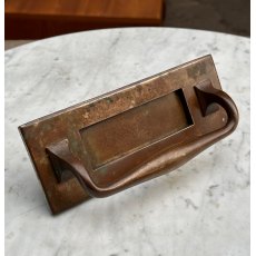 Antique Victorian Bronze Letter Plate & Pull Handle