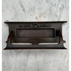 Beautiful Art Nouveau Bronze Ribbon Letter Plate & Handle