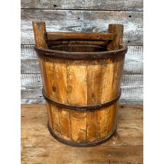 Beautiful Antique Heavy Iron Bound Bucket