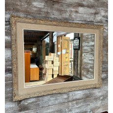 Vintage Large French Rustic Framed Wall Mirror