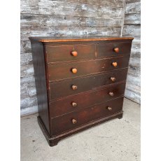 Rustic Antique Victorian Large Chest Of Drawers