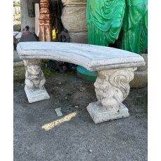 Reclaimed Weathered Composite Stone Garden Bench