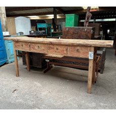 Vintage Rustic Farmhouse Elm Long Sideboard