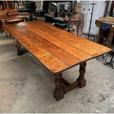Beautiful Large English Oak Refectory Dining Table c19th