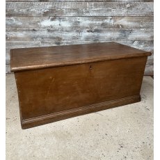 Antique Massive Stained Pine Blanket Chest