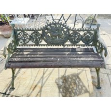 Cast Iron Dog Bench With Wooden Seat - Large