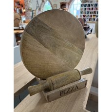 Wooden Pizza Board with Stand and Rolling Pin Wooden Pizza Board with Stand and Rolling Pin