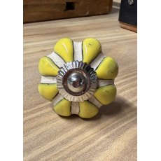 Yellow Pumpkin Shape Ceramic Cupboard Knob
