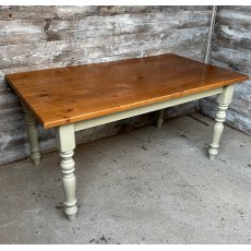 Beautiful Painted Solid Pine Farmhouse Dining Table