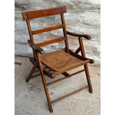 Beautiful Antique Caned Folding Chair