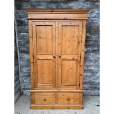 Vintage Pine Double Wardrobe