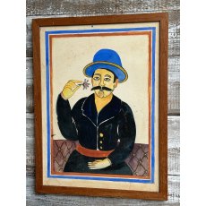 Charming 19th Century Naive Portrait Watercolour