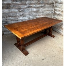 Vintage 17th Century Style Solid Oak Dining Table